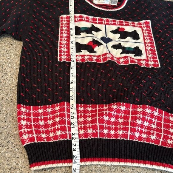 NORTHERN ISLES Vintage 80s/90s Fair Isle Scottie Dog Sweater - Picture 3 of 9